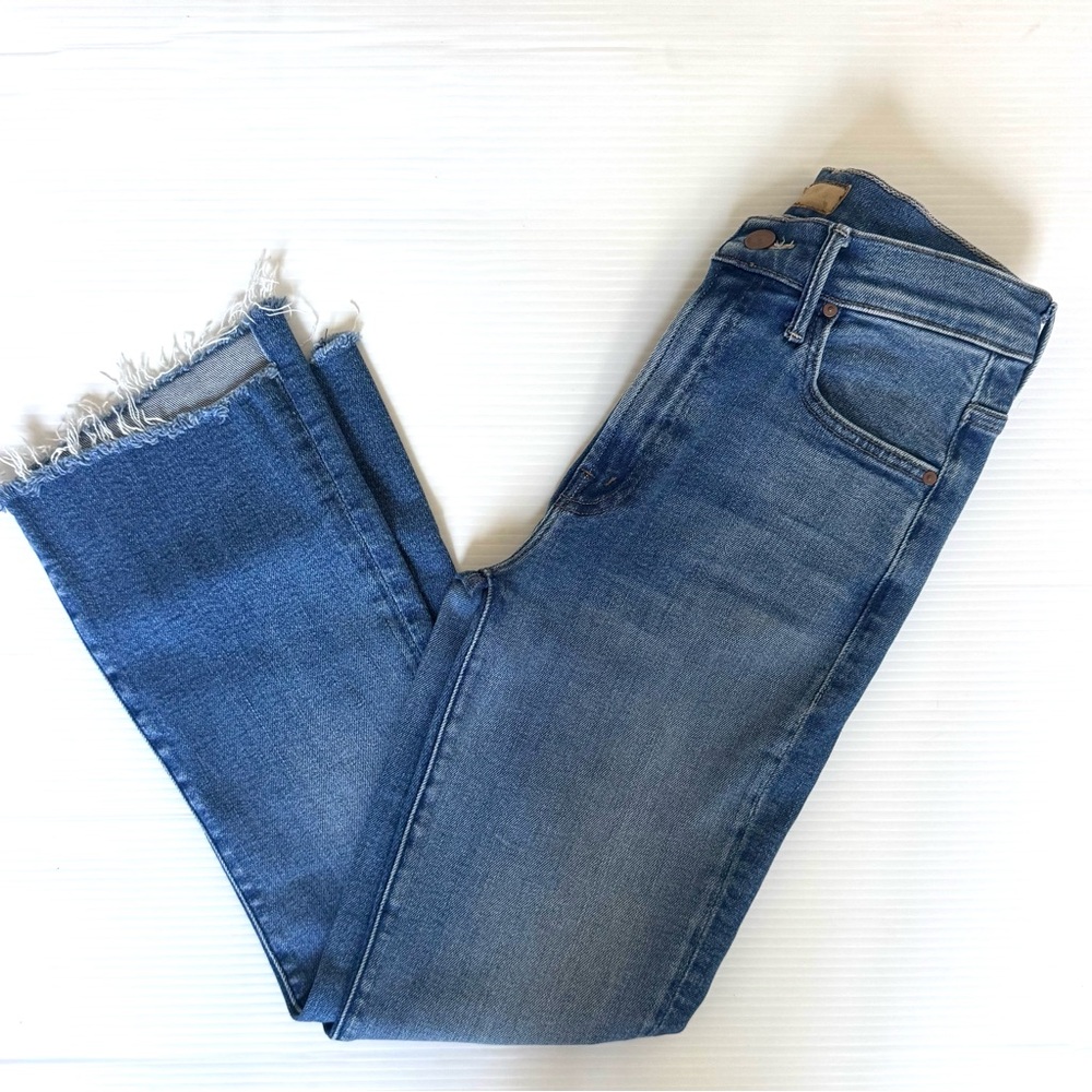 MOTHER The Insider Crop Step Fray Jeans Work Hard Play Hard Size 25 - Picture 5 of 12
